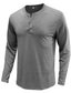 cheap Basic Henley-Men&#039;s T shirt Tee Henley Shirt Lightweight 1950s Casual Long Sleeve White Black Blue Gray Wine Army Green Solid Color Henley Casual Daily Button-Down Clothing Clothes Lightweight 1950s Casual