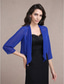 cheap Wedding Guest Wraps-Shawls Bolero Ladies Elegant Casual Daily 3/4 Length Sleeve Chiffon Wedding Guest Wraps With Pure Color For Wedding Spring &amp; Summer dress to impress 2025