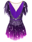 ieftine Rochii de patinaj artistic-Rochie de Patinaj Artistic Pentru femei Fete Πατινάζ στο πάγο Rochii Ținute Violet Negru Alb Deschide Înapoi Spandex Fire întinse Înaltă Elasticitate Antrenament Competiție Ținută Patinaj