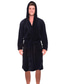 cheap Pajamas-mens bathrobes big and tall contrast color warm fleece robe with hood flannel fuzzy mid length robes for men gifts