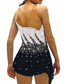 cheap Figure Skating Dresses-Figure Skating Dress Women's Girls' Ice Skating Dress Outfits Black White Yellow Mesh Spandex High Elasticity Training Practice Competition Skating Wear Crystal / Rhinestone Sleeveless Ice Skating