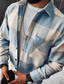 voordelige Dikke hemden-Voor heren Overhemd Raster Strijkijzer Groen blauw Geel Zwart + Wit Grijs Buiten Straat Kleding Modieus Casual Comfortabel / Lange mouw