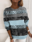 voordelige Dames T-shirts-Dames Sweatshirt Stoppen Gestreept Afdrukken Casual Sport 3D-afdrukken Actief Streetwear Hoodies Sweatshirts Klaver blauw Paars