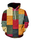 cheap Graphic Hoodies-Men&#039;s Hoodie Pullover Hoodie Sweatshirt Custom Print Red Blue Purple Orange Hooded Graphic Plaid Color Block Lace up Casual Daily Holiday 3D Print Sportswear Casual Big and Tall Fall &amp; Winter