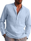 olcso alkalmi férfi ingek-férfi ing egyszínű zseb formális stílus modern stílusú hosszú ujjú utcai szabályos szabású felsők pamut modern stílusú könnyű alkalmi vakáció v nyak világoskék borvörös szürke nyári ingek