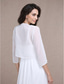 cheap Wedding Guest Wraps-Shawls Bolero Ladies Elegant Casual Daily 3/4 Length Sleeve Chiffon Wedding Guest Wraps With Pure Color For Wedding Spring &amp; Summer dress to impress 2025