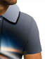 abordables Polo 3d-Hombre POLO Camiseta Camiseta de golf Camiseta de tenis Impresión 3D 3D Estampados Lineal Cuello Hogar Cumpleaños Abotonar Manga Corta Tops Poliéster Casual Moda Fresco Prima Verde Trébol Blanco Gris