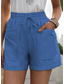cheap Women&#039;s Shorts-Women&#039;s Shorts Slacks Elastic Drawstring Design Casual Streetwear Casual Weekend Inelastic Cotton Blend Comfort Plain Mid Waist ArmyGreen White Black S M L
