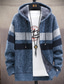 cheap Men&#039;s Cardigan Sweater-Men&#039;s Sweater Cardigan Sweater Hoodie Knit Knitted Color Block Hooded Stylish Outdoor Home Clothing Apparel Winter Fall Blue Wine S M L