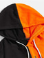 abordables hoodies graphiques-Homme Sweat à capuche Patchwork Vêtement de rue Design Graphic Bloc de couleur Plein Orange Print Capuche du quotidien Sortie Manches Longues Vêtements Standard