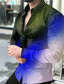Χαμηλού Κόστους Ανδρικά πουκάμισα με στάμπα-Ανδρικά Πουκάμισο Πουά Συνδυασμός Χρωμάτων Γεωμετρία Κουμπωτός γιακάς Causal Καθημερινά Κουρελού Κουμπί-Κάτω Μακρυμάνικο Άριστος Υψηλής Ποιότητας Απλός Κλασσικό Κομψό στυλ street Μαύρο Θαλασσί Κίτρινο