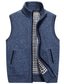 cheap Sweater Vests-Men&#039;s Vest Warm Daily Wear Going out Festival Zipper Standing Collar Basic Sport Casual Jacket Outerwear Solid Colored Zipper Pocket Lake blue Wine Dark Gray