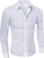 preiswerte Formelle Hemden-lässiges Herrenhemd Langarm Luxus Knopfleiste Seidenbaumwollhemd Slim Fit Handnähen Mode kein Bügeln Western Design