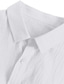 お買い得  メンズカジュアルシャツ-男性用 シャツ リネンシャツ サマーシャツ ビーチシャツ ブラック ホワイト ピンク 長袖 純色 カラー 春夏 カジュアル 日常 衣類 ボタンダウン