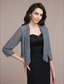 cheap Wedding Guest Wraps-Shawls Bolero Ladies Elegant Casual Daily 3/4 Length Sleeve Chiffon Wedding Guest Wraps With Pure Color For Wedding Spring &amp; Summer dress to impress 2025
