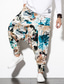 tanie Spodnie dresowe-Męskie Styl chiński Spodnie Harlem Haremki Uprawiający jogging Spodnie plażowe Elastyczny pas Nadruk Pełna długość Spodnie Codzienny Średnio elastyczny Rośliny Graficzny Oddychający Miękka Średni