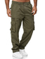 cheap Cargo Pants-men&#039;s casual cargo pants trousers multi-pocket loose work pants outdoor trousers sports fitness cargo pants black khaki straight-leg pants with elastic waist
