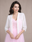 cheap Wedding Guest Wraps-Shawls Bolero Ladies Elegant Casual Daily 3/4 Length Sleeve Chiffon Wedding Guest Wraps With Pure Color For Wedding Spring &amp; Summer dress to impress 2025