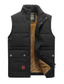 cheap Gilets-Men&#039;s Vest Gilet Warm Breathable Outdoor Street Daily Zipper Stand Collar Streetwear Sporty Casual Jacket Outerwear Solid Color Pocket Full Zip Blue Army Green Khaki / Winter / Fall / Winter