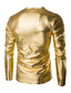 billige Casual T-shirts til mænd-Herre T-shirt Langærmet Helfarve Rund hals Afslappet Daglig Bronzing Tøj Tøj Letvægt Afslappet Slim Pasform Sort Sølv Guld