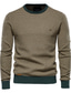 Недорогие мужской пуловер-свитер-мужской пуловер свитер джемпер вязаный в рубчик укороченный вязаный однотонный с круглым вырезом стильный базовый на каждый день для отпуска осень зима красный коричневый черный s m l / с длинными