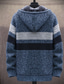 cheap Men&#039;s Cardigan Sweater-Men&#039;s Sweater Cardigan Sweater Hoodie Knit Knitted Color Block Hooded Stylish Outdoor Home Clothing Apparel Winter Fall Blue Wine S M L