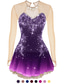 abordables Robes de Patinage Artistique-Robe de Patinage Artistique Femme Fille Patinage Robes Tenue Violet Jaune Vieux rose Patchwork Fleur Maille Spandex Compétition Tenue de Patinage Fait à la main A Bijoux Strass manche longue Patinage