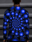 levne Pánská 3D trička-Pánské Trička Tričko Designové 3D tisk Grafika kruh Dlouhý rukáv Kulatý Ležérní Denní 3D tisk Oblečení Oblečení Na běžné nošení Módní Designové Vodní modrá Žlutá Rubínově červená