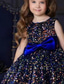 levne Párty šaty-Děti Dívčí Šaty Jednobarevné Bez rukávů Párty Narozeniny Flitry Síťka Mašle Roztomilý Princeznovské Polyester Maxi Áčkové šaty Tylové šaty Léto Podzim 3-12 let Stříbrná Vodní modrá Hnědá