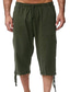 ieftine Pantaloni scurți casual-pantaloni capri ușoare pentru bărbați pantaloni scurți din bumbac cu șnur largi Pantaloni 3/4 cu buzunare (verde, x-small)