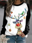 cheap Women&#039;s Hoodies &amp; Sweatshirts-Women&#039;s Sweatshirt Pullover Plaid Snowflake Reindeer Print Casual Sports 3D Print Active Streetwear Hoodies Sweatshirts  Wine Red Black Fuchsia