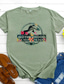 levne Dámská trička-ženy mateřství je procházka v parku tričko vintage jurský dinosaurus máma květiny grafické trička top zelená XL