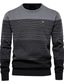 Недорогие мужской пуловер-свитер-мужской пуловер свитер джемпер вязаный в рубчик укороченный вязаный однотонный с круглым вырезом стильный базовый на каждый день для отпуска осень зима красный коричневый черный s m l / длинные рукава
