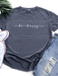 abordables Camisetas de mujer-Mujer Camiseta Design Estampado en caliente Diseño Letra Manga Corta Escote Redondo Diario Estampado ropa Design Básico Blanco Negro Rosa