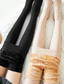 abordables Leggings-Femme Leggings Chino Elastique Lifting des fesses Chaud Couleur unie Taille médiale Noir Abricot Taille unique / Doublure Polaire