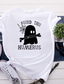 baratos T-Shirts de mulher-Mulheres Camiseta Designer Impressão A Quente Gráfico Estampas Abstratas Detalhes Letra Manga Curta Decote Redondo dia das Bruxas Diário Imprimir Roupas Designer Básico Dia Das Bruxas Verde Branco