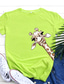 billiga T-shirt-Dam T-shirt Designer Het stämpling Giraff Design Djur Kortärmad Rund hals Dagligen Helgdag Mönster Kläder Kläder Designer Grundläggande Grön Vit Svart