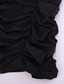 お買い得  パーティードレス-女性用 ストラップドレス ミニドレス ブラック ノースリーブ 純色 フリル 夏 冷たい肩 ホット 2022 S M L XL XXL 3XL