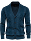 Χαμηλού Κόστους ανδρικό πουλόβερ ζακέτα-ανδρική ζακέτα πουκάμισο πλεκτό μονόχρωμο γιακά πουκάμισου κομψό στυλ vintage καθημερινό φθινόπωρο χειμώνα μαύρο γκρι s m l / μακρυμάνικο / μακρυμάνικο