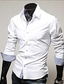 levne Košile k obleku-pánská košile jednobarevný límeček límeček na knoflíky s dlouhým rukávem úzké topy podnikání příležitostná práce formální denní léto víno bílá černá svatba kariéra pohodlné