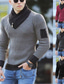 cheap Men&#039;s Pullover Sweater-Men&#039;s Sweater Pullover Knit Knitted Color Block Turtleneck Ethnic Style Daily Spring Fall Black Gray S M L / Long Sleeve