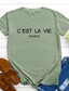 Χαμηλού Κόστους Γυναικεία T-Shirts-Γυναικεία Μπλουζάκι Υψηλής Ποιότητας Καυτή σφράγιση Γραφική Σχέδιο Γράμμα Κοντομάνικο Στρογγυλή Λαιμόκοψη Καθημερινά Στάμπα Ρούχα Ρούχα Υψηλής Ποιότητας Βασικό Πράσινο του τριφυλλιού Λευκό Μαύρο