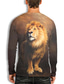 cheap Men&#039;s 3D T-shirts-Men&#039;s T shirt Tee Designer 1950s Casual Long Sleeve Brown Gray Lion Graphic Prints Print Crew Neck Daily Holiday Print Clothing Clothes Designer 1950s Casual