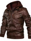 cheap Men’s Furs &amp; Leathers-Men&#039;s Jacket Faux Fur Coat Biker Jacket Winter Regular Solid Color Pocket Sporty Casual Outdoor Daily Windproof Warm Black Brown Gray