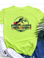 billige T-shirts til kvinde-kvinder moderskab er en tur i parken t-shirt vintage jurassic dinosaur mor blomster grafiske tees top grøn XL