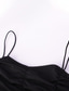 olcso Buliruhák-Női Pántos ruha Rövid mini ruha Fekete Ujjatlan Tömör szín Fodrozott Nyár hideg váll meleg 2022 S M L XL XXL 3XL