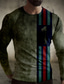 ieftine Tricouri 3D Bărbați-Bărbați Tricou 1950 Manșon Lung Dungi Imprimeu Grafic Imprimeu Stil Nautic Zilnic Concediu Imprimeu Îmbrăcăminte Îmbrăcăminte 1950 Casual Modă Trifoi Negru Gri