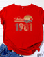 levne Dámská trička-Dárky k 40. narozeninám dámské tričko 1981 ročník 40 let úžasné tričko originální díly tričko retro topy k narozeninám (grey2-s)