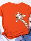 baratos T-Shirts de mulher-Mulheres Camiseta Designer Impressão A Quente Girafa Detalhes Animal Manga Curta Decote Redondo Diário Feriado Imprimir Roupas Designer Básico Verde Branco Preto