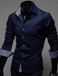 cheap Dress Shirts-Men&#039;s Shirt Solid Colored Collar Button Down Collar Long Sleeve Slim Tops Business Casual Work Formal Daily Summer Wine White Black Wedding Career Comfortable